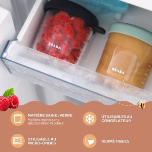 Coffret 6 portions 250ml verre sunrise color mix Beaba
