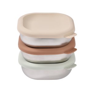 Lot de 3 boîtes repas bébé en inox 250 ml natural Beaba