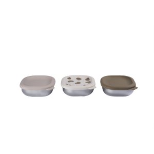 Lot de 3 boîtes repas bébé en inox 250 ml biglove Beaba