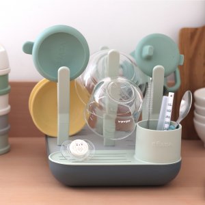 Égoutte biberons forêt vert de gris et gris minéral Beaba