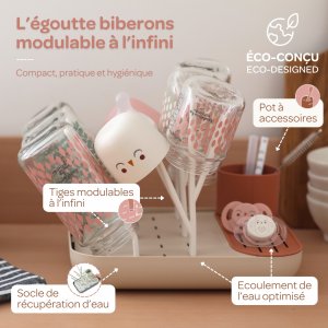 Égoutte biberons forêt terracotta et argile Beaba