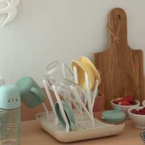 Égoutte biberons forêt terracotta et argile Beaba