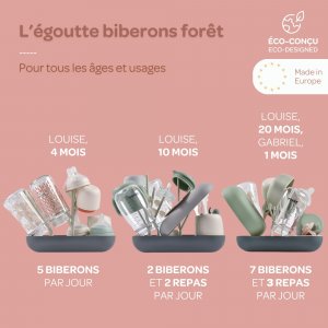 Égoutte biberons forêt terracotta et argile Beaba