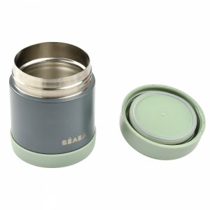 Portion inox isotherme 300 ml minéral grey vert sauge Beaba