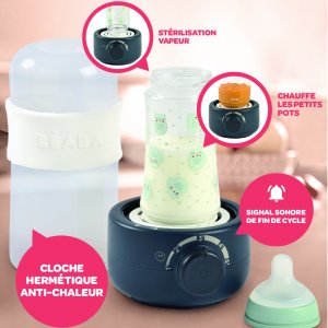 Chauffe biberon vapeur baby milk second night blue Beaba
