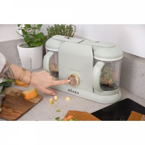 Pack robot cuiseur bébé babycook duo vert de gris + 4 portions verre 250 ml Beaba