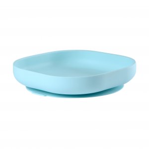 Assiette silicone ventouse light blue