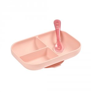 Coffret repas silicone compartimenté pink Beaba
