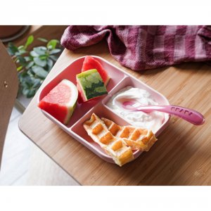 Coffret repas silicone compartimenté pink Beaba