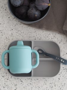 Coffret d'apprentissage silicone + tasse - blue Beaba
