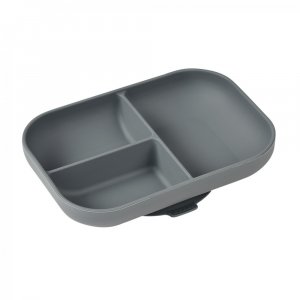 Assiette compartimentée bébé silicone gris minéral Beaba
