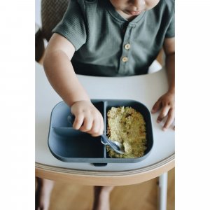 Assiette compartimentée bébé silicone gris minéral Beaba