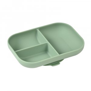 Assiette compartimentée bébé silicone sage green Beaba