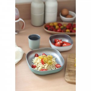 Coffret repas bébé inox vert sauge Beaba