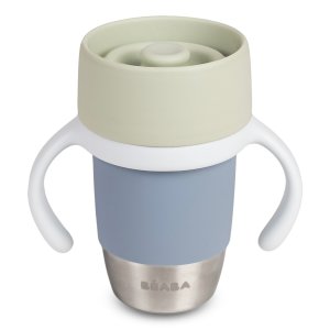 Tasse d’apprentissage 360° en inox click and drink 240 ml galet Beaba
