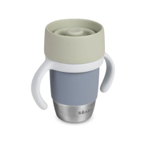 Tasse d’apprentissage 360° en inox click and drink 240 ml galet Beaba