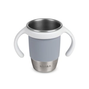 Tasse d’apprentissage 360° en inox click and drink 240 ml galet Beaba