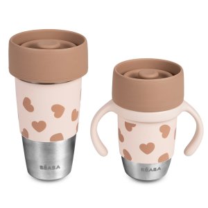 Coffret 2 tasses parent enfant click & drink mini & me biglove Beaba