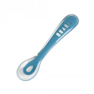 Cuillère bébé 2ème âge silicone blue