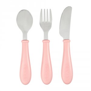 Set de 3 couverts inox old pink