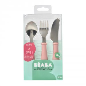 Set de 3 couverts inox old pink Beaba