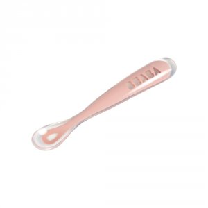 Cuillère 1er âge silicone old pink