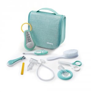 Trousse de toilette nomade 9 accessoires vert d'eau