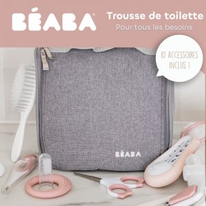 Trousse de toilette nomade 10 accessoires vieux rose Beaba
