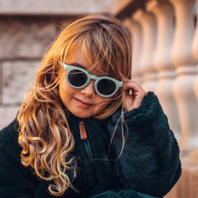 Lunettes de soleil 2-4 ans rétro vert sauge