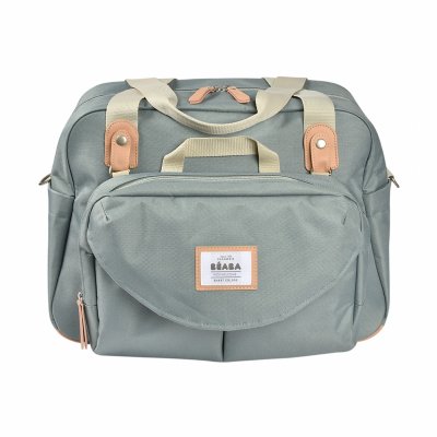 Sac à langer genève vert sauge + pochette repas isotherme vert sauge + sucette réversible colour essence 6/18 mois sauge