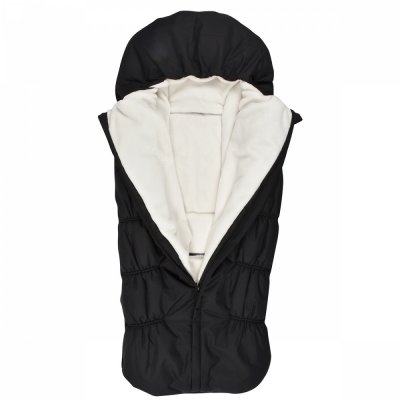 Chancelière poussette imperméable 6-24 mois noire polaire intérieure blanche