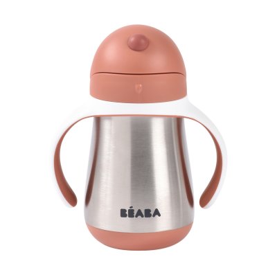 Tasse à paille bébé inox 250 ml terracotta