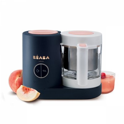 Robot babycook neo night blue + bavoir à manches évolutif et 2 en 1 - playful + coffret repas verre jungle