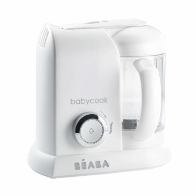 Robot babycook solo white/silver + lot de 12 pots de conservation eucalyptus + coffret repas silicone 4 pièces - eucalyptus