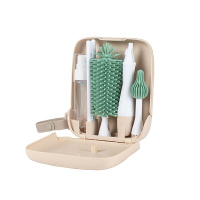 Set de nettoyage biberons nomade avec égouttoir argile