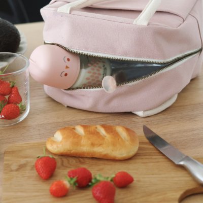 Sac repas isotherme rose poudré