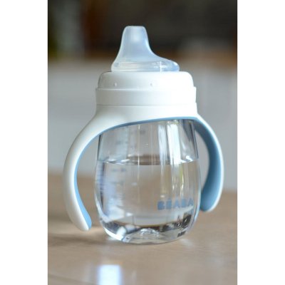 Biberon d’apprentissage bébé 2 en 1 210 ml bleu