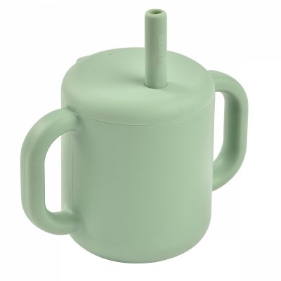 BEABA Tasse à paille en silicone sage green