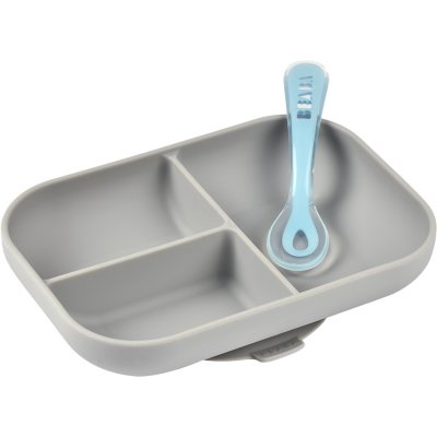 Coffret repas silicone compartimenté grey