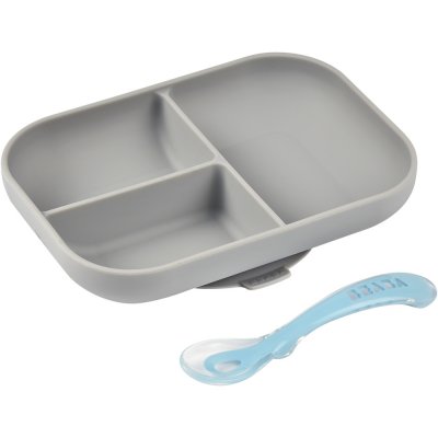 Coffret repas silicone compartimenté grey