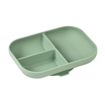Assiette compartimentée bébé silicone sage green
