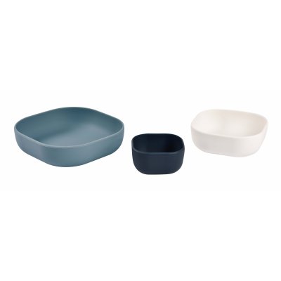 Lot de 3 bols silicone night/cotton/baltic