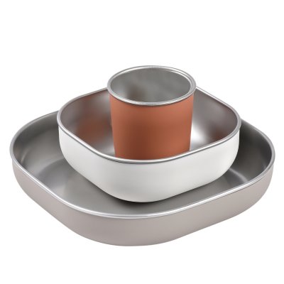 BEABA Coffret repas bébé inox - terracotta