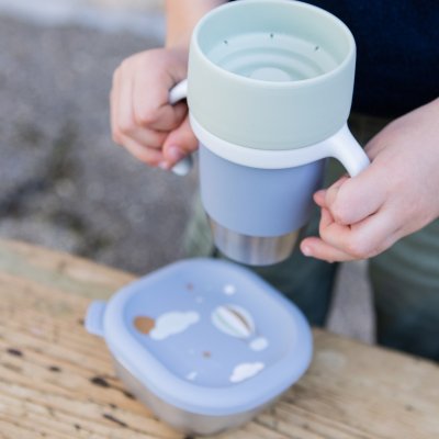 Tasse d’apprentissage 360° en inox click and drink 240 ml galet