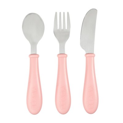 Set de 3 couverts inox old pink