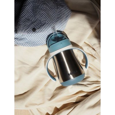 Tasse à paille bébé inox 250 ml bleu
