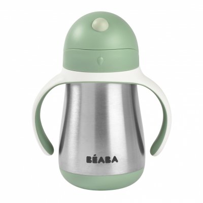 BEABA Tasse paille inox 250 ml - vert sauge