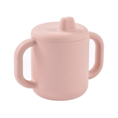 Tasse d’apprentissage bébé en silicone avec anses barbe à papa