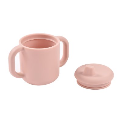 Tasse d’apprentissage bébé en silicone avec anses barbe à papa