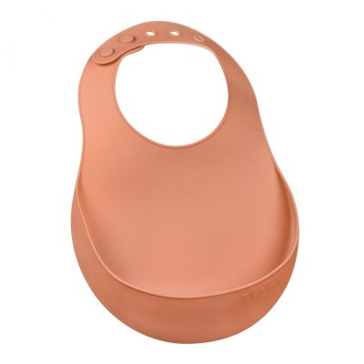 Bavoir en silicone terracotta